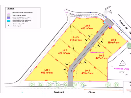 achat terrain 447m² roanne 42300