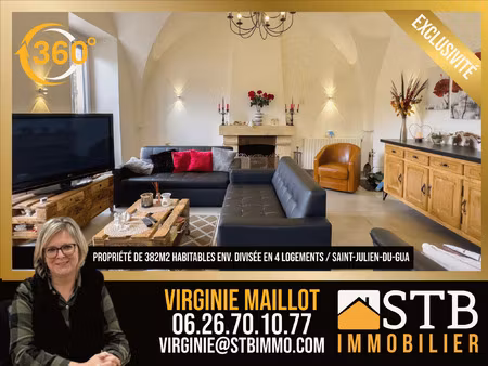 achat maison 23 pièces 366m² st julien du gua 07190