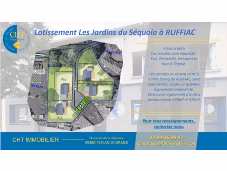 achat terrain 496m² ruffiac 56140