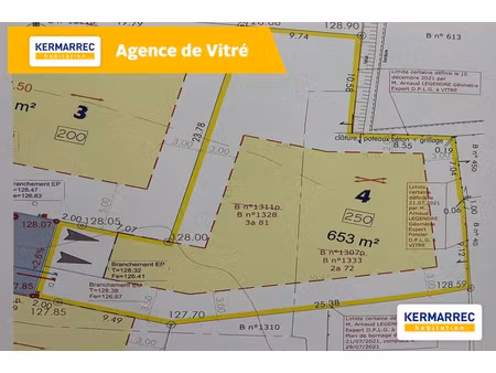 vente terrain 653 m² mondevert (35370)