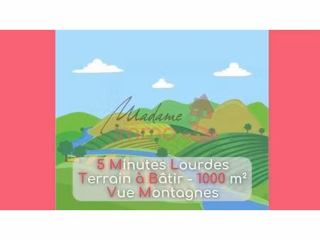 vente terrain 1000 m² lourdes (65100)