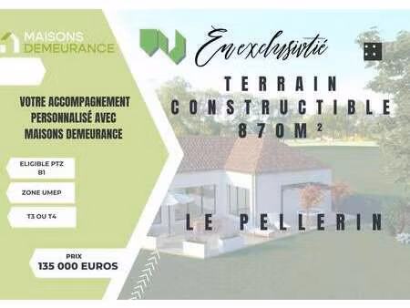 vente terrain au pellerin (44640) : à vendre / 870m² le pellerin