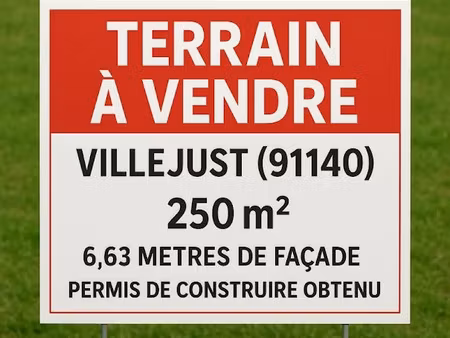 vente terrain à batir 250 m² à villejust (91140)  149 000 €