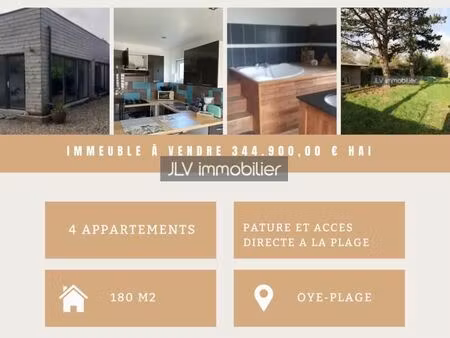 vente immeuble 180 m² oye-plage (62215)