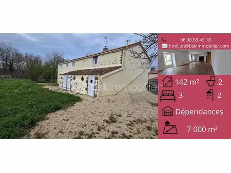 vente maison 5 pièces 142.21 m² à voulmentin (79150)  184 500 €