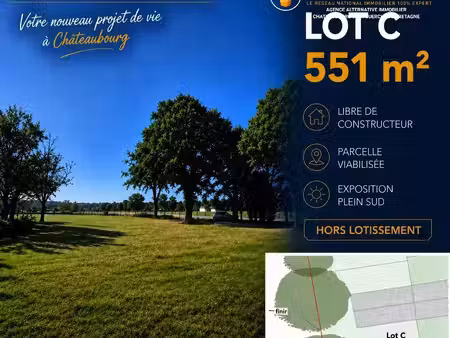 vente terrain 551 m2 à châteaubourg