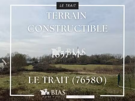 vente terrain au trait (76580) : à vendre / 1657m² le trait