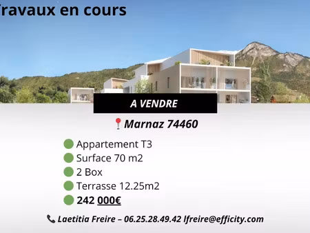 vente appartement 3 pièces 70.09 m² à marnaz (74460)  242 000 €