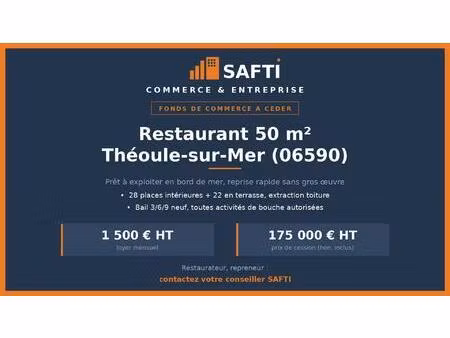 restaurant prêt à exploiter à théoule-sur-mer