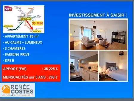 vente à terme occupée sur 60 mois - langon (33210)