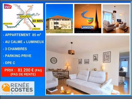 vente à terme occupée sur 60 mois - langon (33210)