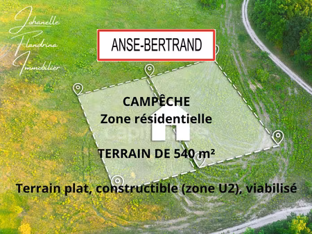 terrain à vendre anse bertrand 540m2 90 000€