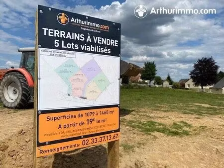 vente terrain 1465 m2 à le ménil-de-briouze