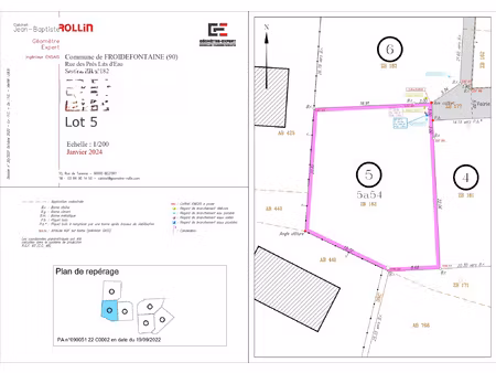achat terrain 554m² froidefontaine 90140