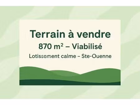 lotissement de 872 m² à sainte-ouenne