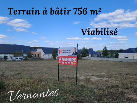 en vente terrain constructible 7 56 ares – 35 300 € |vernantes