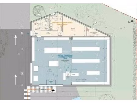 location local commercial 3 pièces 180 m2 à coutras