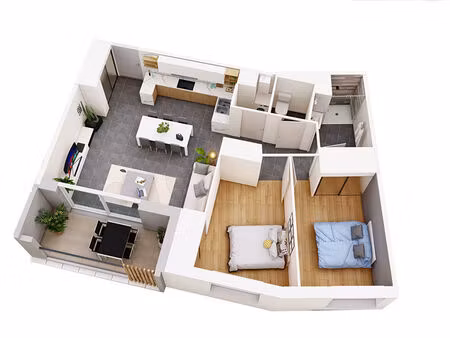 vente appartement 3 pièces 59m2 rodez 12000 - 170000 € - surface privée