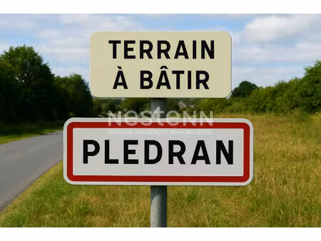 vente terrain constructible viabilisé de 520 m2 au bourg de pledran !