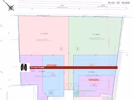 vente terrain 1202 m² à portets (33640)  108 000 €