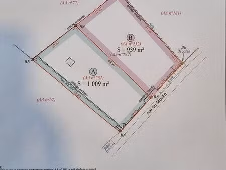 vends terrain à batir 1000m2 cassel