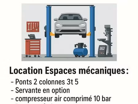 à louer garage automobile – atelier mécanique tout équipé avec pont élévateur – idéal jeun
