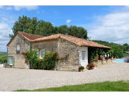 maison en pierre avec gîtes et piscine