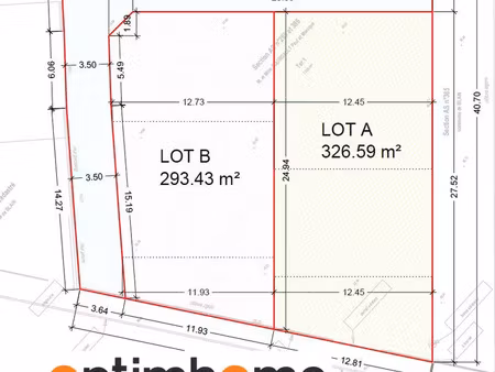 vente terrain 293 m² blain (44130)
