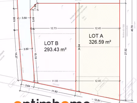vente terrain 326 m² blain (44130)