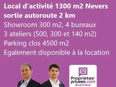nevers - local d'activite 1300 m2 avec parking 4500 m2