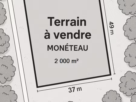 achat terrain 2 000m² moneteau 89470