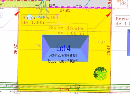 vente terrain 710 m² à vernon (27200)  76 300 €