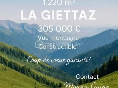 terrain de 1 220 m² à la giettaz