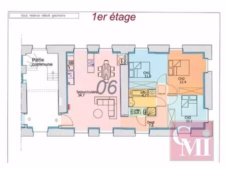 appartement type f4 et jardin d'env.249m2 - 2 places de stationnement (frais de notaire re