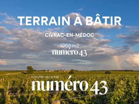 vente terrain 1050 m² à civrac-en-médoc (33340)  60 000 €