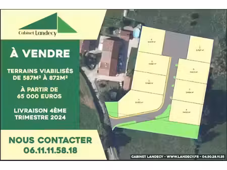vente terrain à batir 618 m² à villereversure (01250)  65 000 €