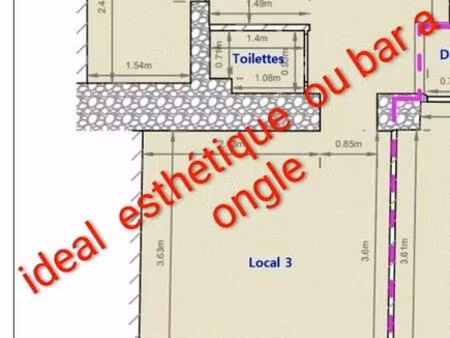 bail tout commerces/ esthétique/bar a ongles