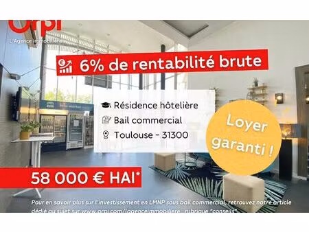 appartement toulouse m² t-1 à vendre  58 000 €