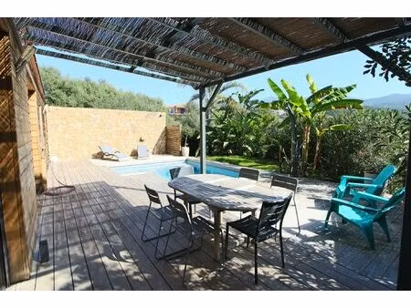 villa en bois piscine chauffée  jacuzzi et sauna à molini