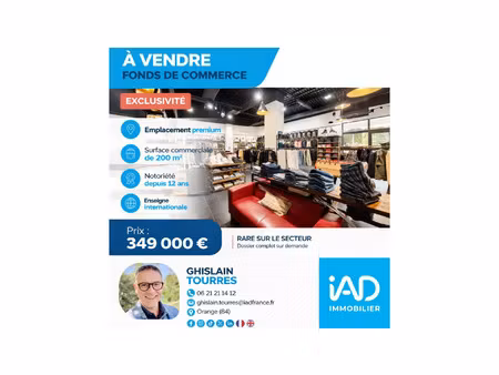 vente commerce 200 m² orange (84100)