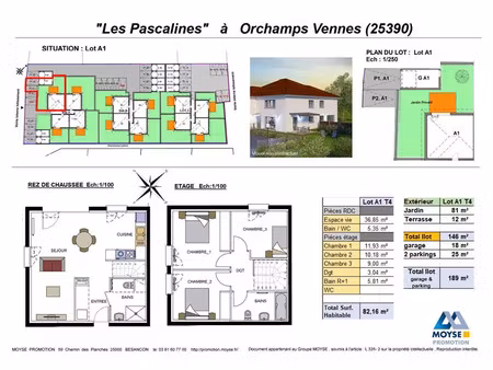 vente appartement 4 pièces 82 m² orchamps-vennes (25390)
