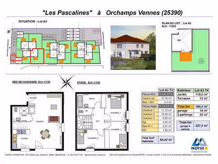 vente appartement 5 pièces 84 m² orchamps-vennes (25390)