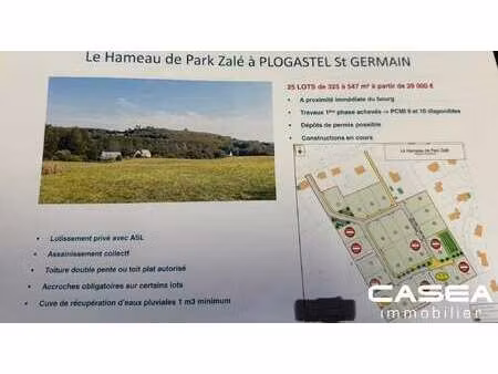 vente terrain à plogastel-saint-germain (29710) : à vendre / 356m² plogastel-saint-germain