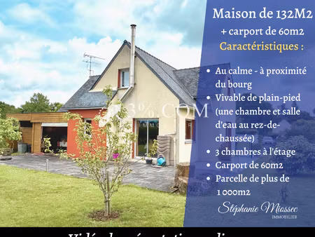tréguidel  maison traditionnelle de 132 m2 sur un terrain de