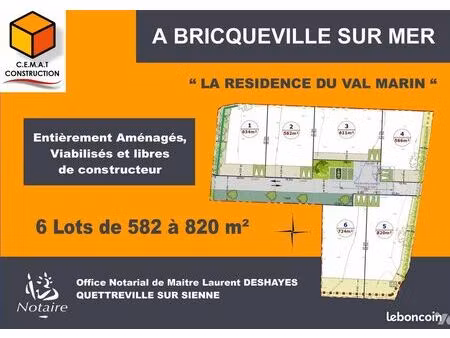terrain 600 m² bricqueville sur mer