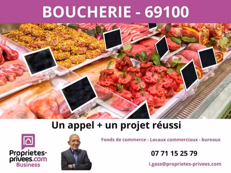 rhone - 69100 villeurbanne - boucherie charcuterie traiteur avec logement