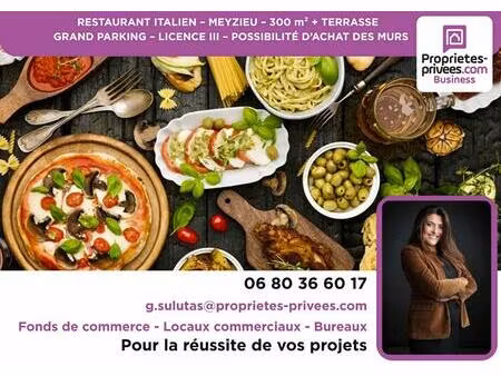 meyzieu - restaurant 300 m² + terrasse  grand parking  licence iii - possibilité d'achat d