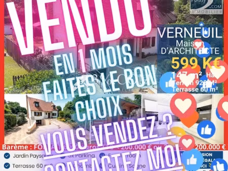 vente maison 5 pièces 147 m² à verneuil-sur-seine (78480)  599 000 €