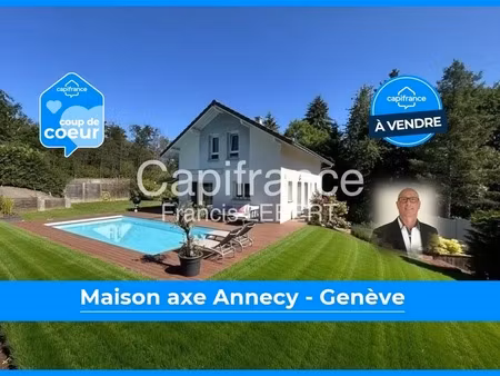 belle maison récente 118m² - sous sol complet - piscine chauffée  sur axe annecy genève