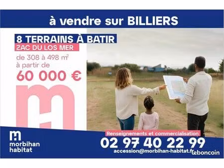 terrain 405 m² billiers